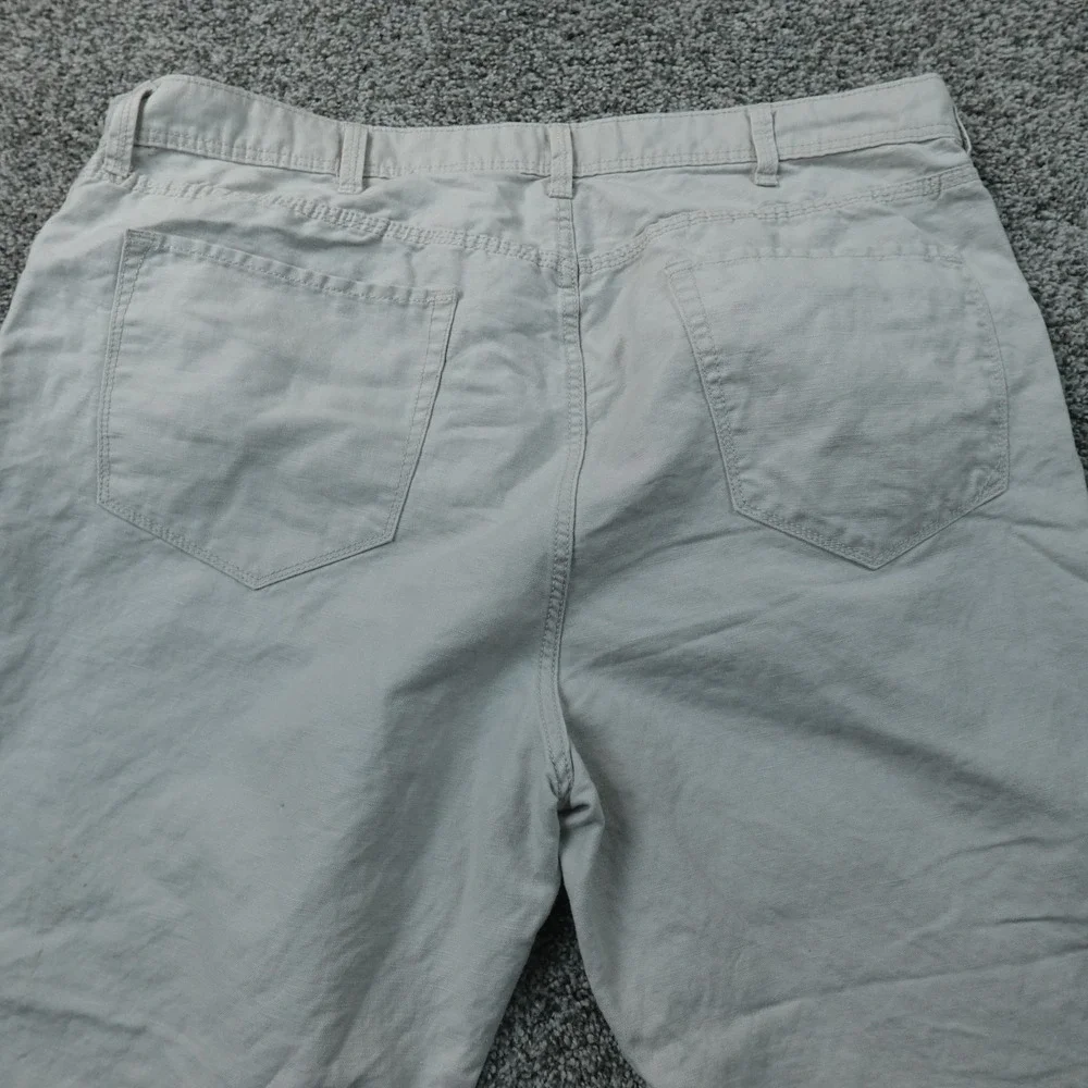 Banana Republic Pants Mens 38X32 Gray Linen Straight Chino Trouser Flat Front